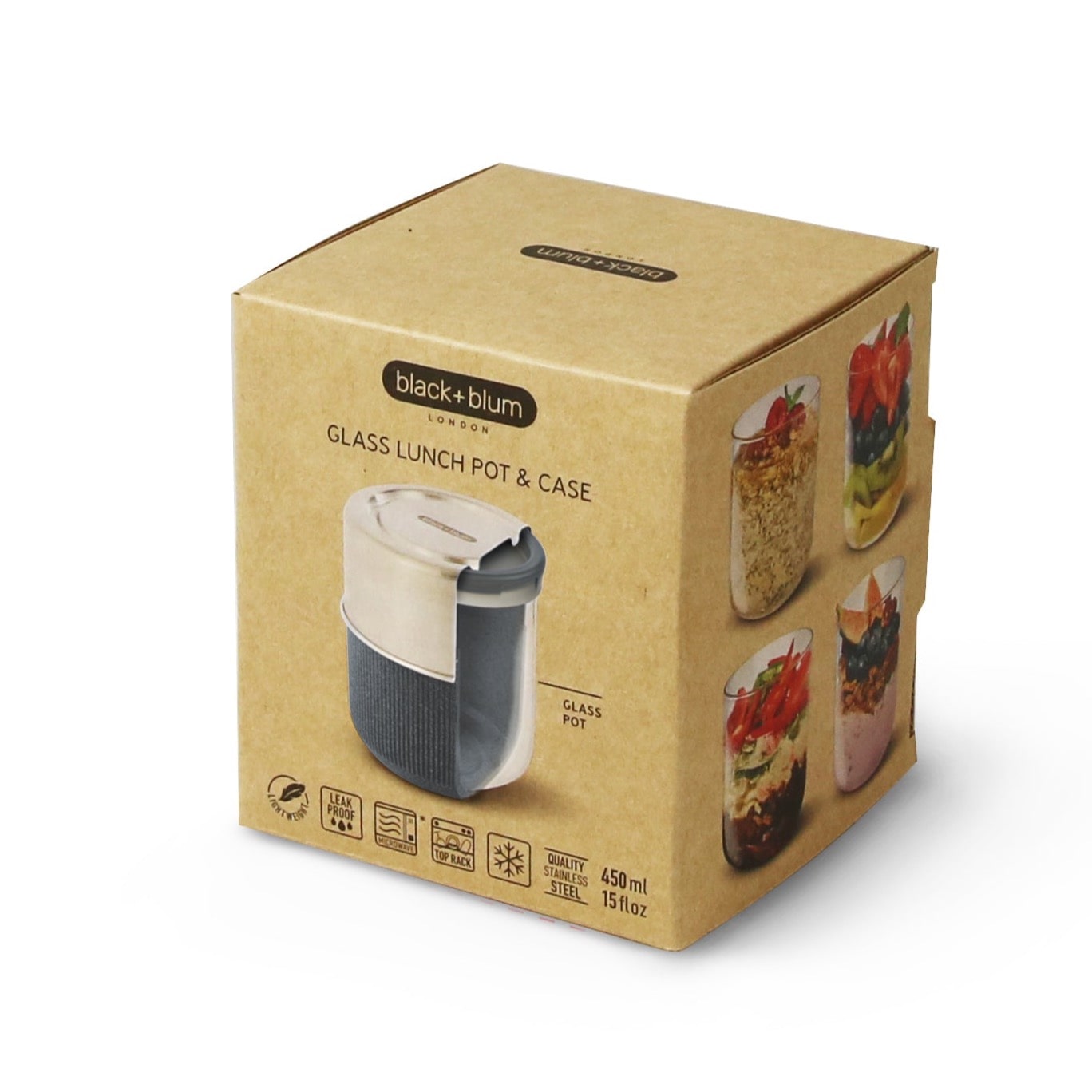Packaging for glass lunch pot. 20oz and 15oz