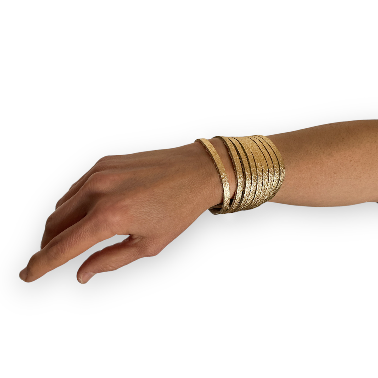 2" Leather Bracelet - Ribbed - Metallics, Traditional and Bright Colors