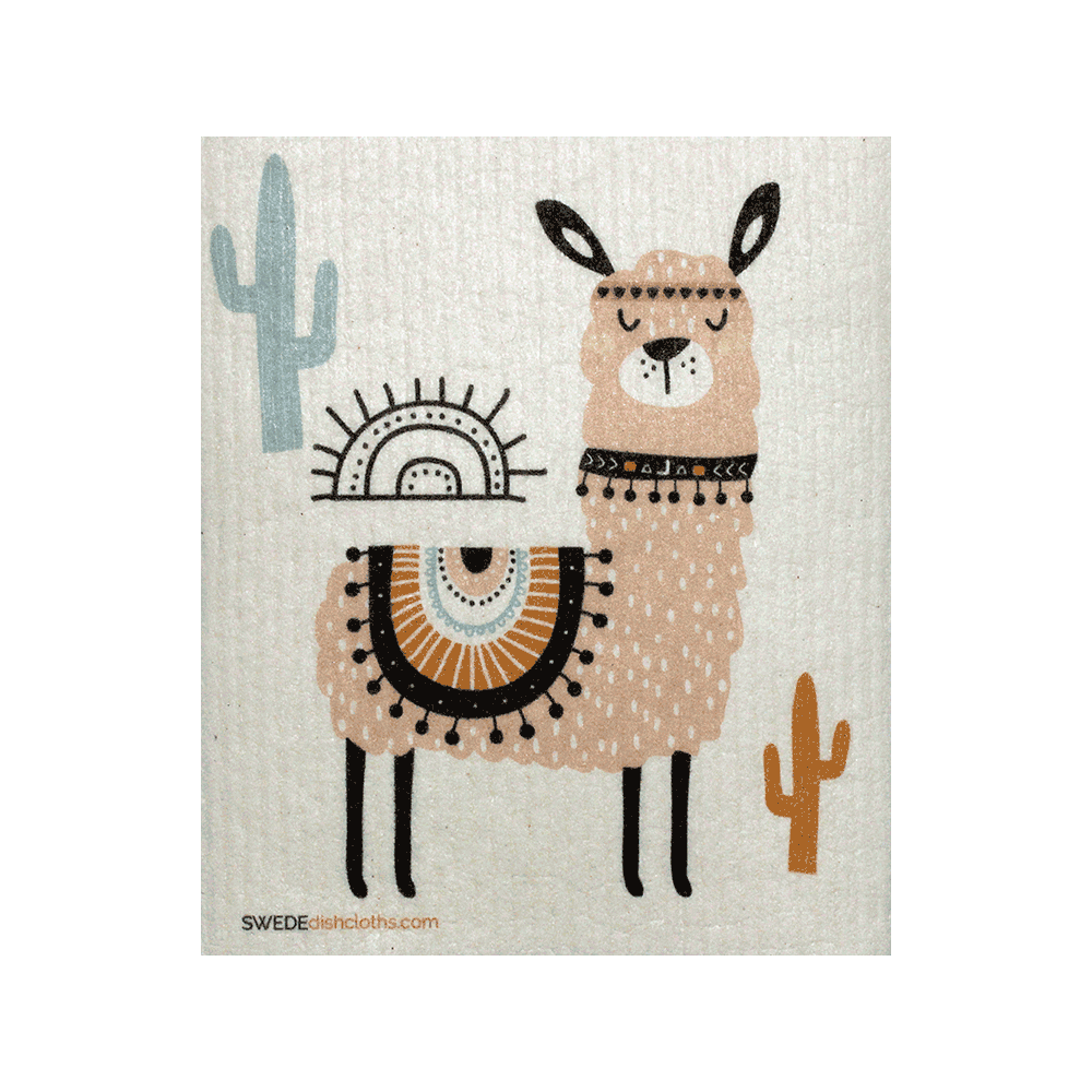 Pink Lama Swedish Dish Cloth