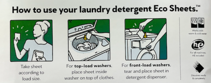 How to use Laundry detergent Eco Sheets