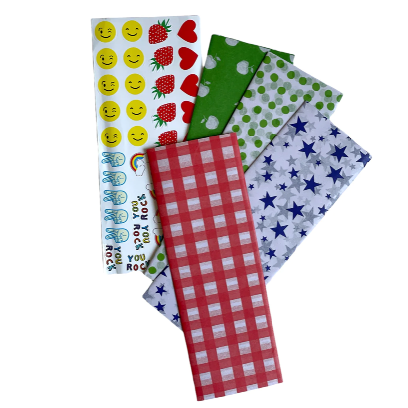 Sandwich Paper Wraps - Stars - 40 sheets + 40 fun stickers