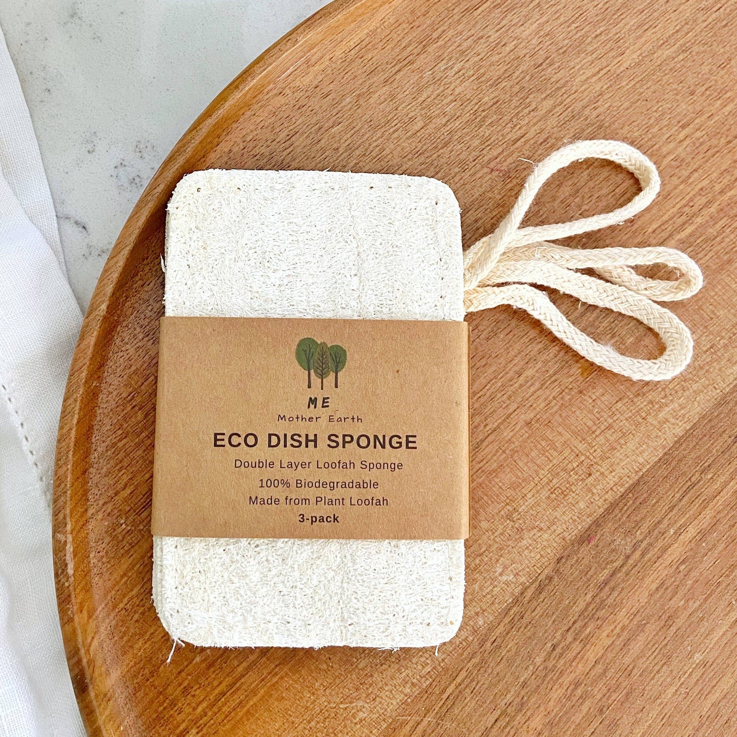 Loofah Sponge: Double Layer 3-Pack - Compostable